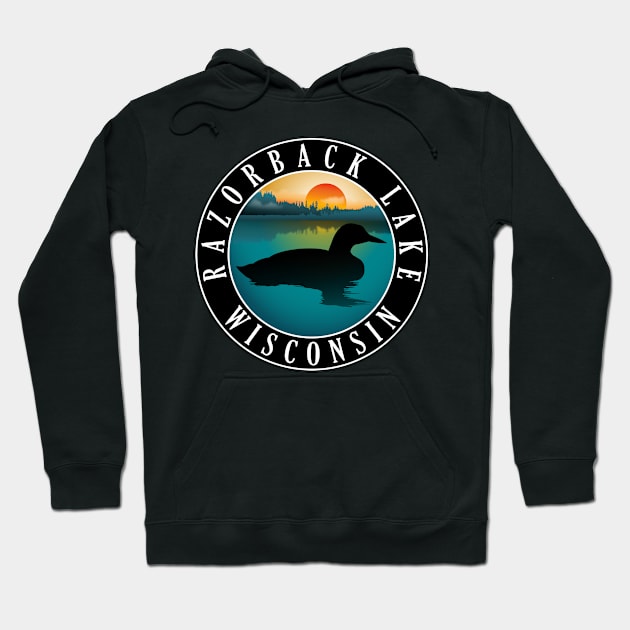 Razorback Lake Wisconsin Loon Hoodie by BirdsEyeWorks